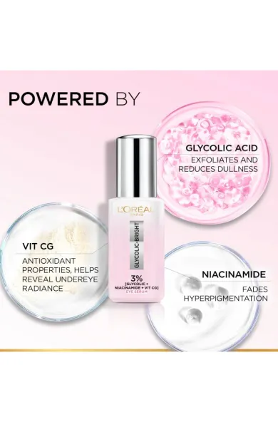 L'Oréal Paris Glycolic [3% Glycolic Acid + Vitamin CG + Niacinamide] Eye Serum 